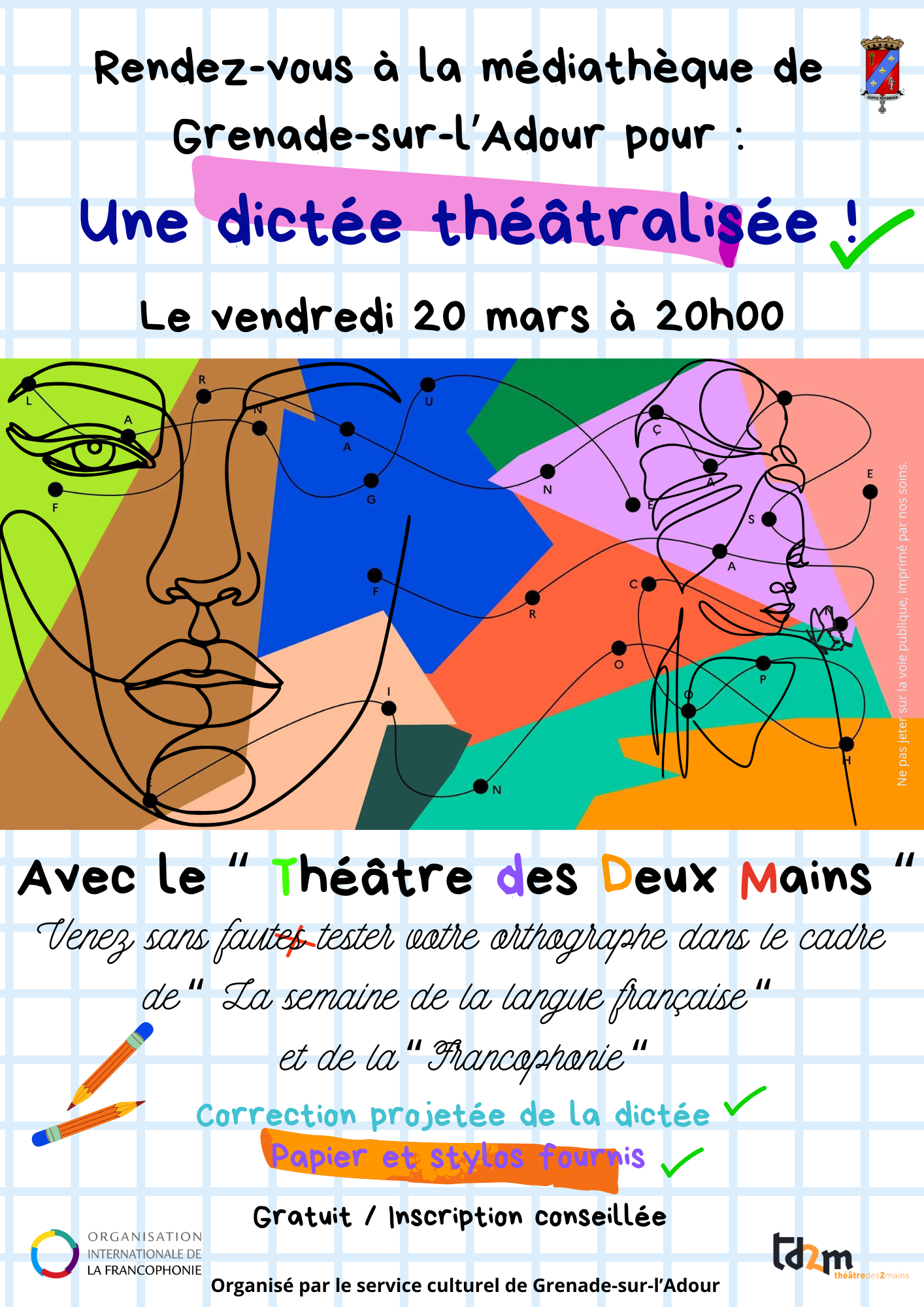 Dictée théâtralisée à la Médiathèque
